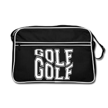 golf, fan golf, golf sport - Sac Retro - noir/blanc - Devant