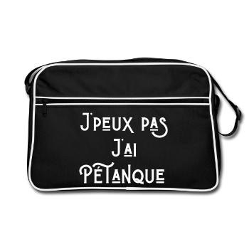 pétanque, bouliste, pétanqueur - Sac Retro - noir/blanc - Devant