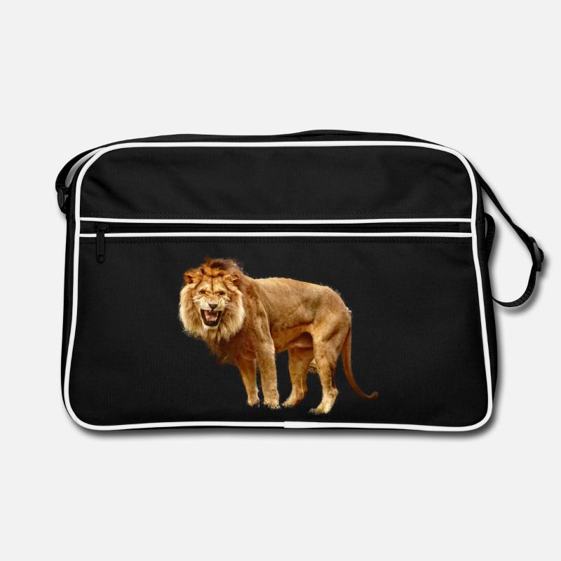 Löwe - Retro Tasche - Schwarz/Weiß