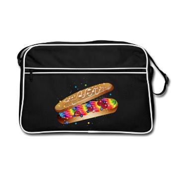 Illustration of a filled colorful éclair - Retro Bag - black/white - Front