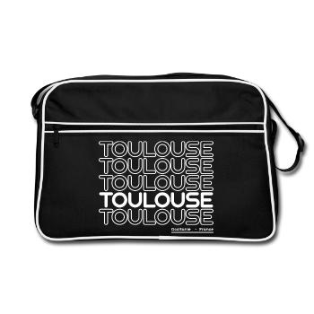 Neon Toulouse lettering - Retro Bag - black/white - Front