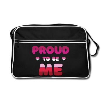 Fierté lesbienne d’être moi - Mois de la fierté - Sac Retro - noir/blanc - Devant