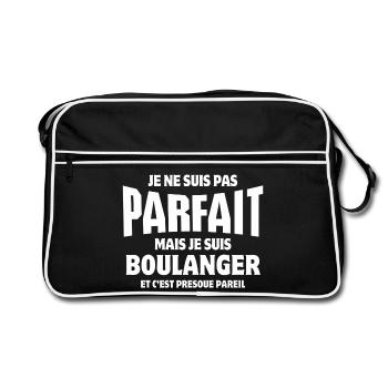 boulanger, boulangerie, super boulanger - Sac Retro - noir/blanc - Devant