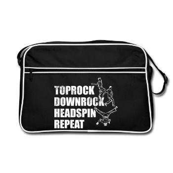 Breakdance Techniques - Retro Bag - black/white - Front