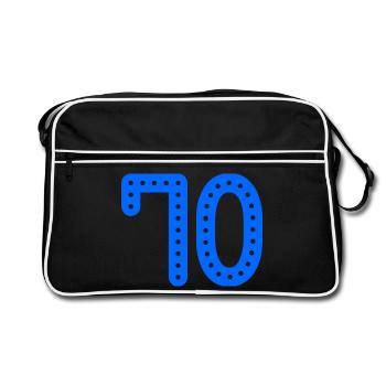 70. 70 YEARS. 70th ANNIVERSARY. 70 YEARS ANNIVERSARY. - Retro Bag - black/white - Front