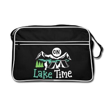 See Camping Zelten - Retro Tasche - Schwarz/Weiß - Vorne