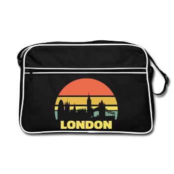 London Skyline Rétro Vintage Silhouette - Sac Retro - noir/blanc - Devant