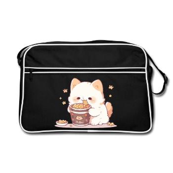 Chats spaghetti - Le chat s’amuse avec le passé - Sac Retro - noir/blanc - Devant