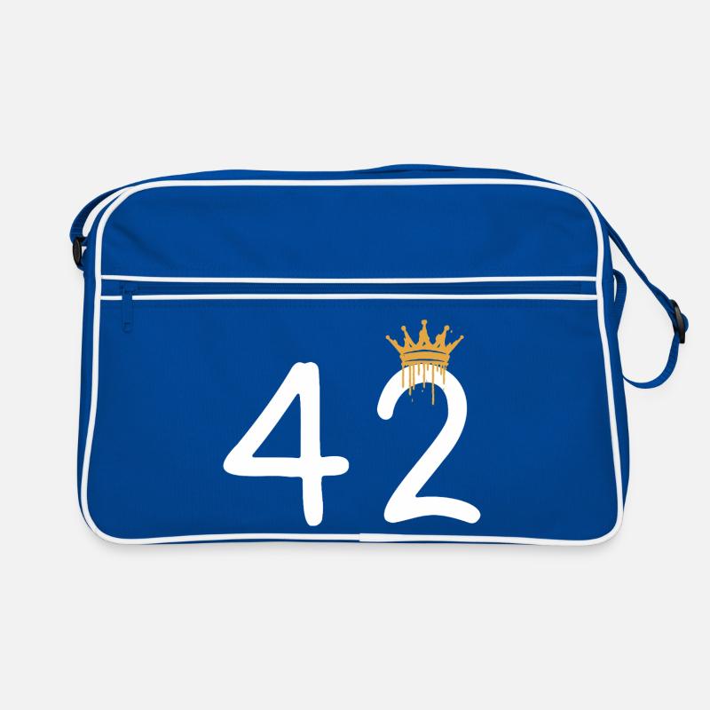 Graffiti-Zahl 42 mit Krone Retro Tasche