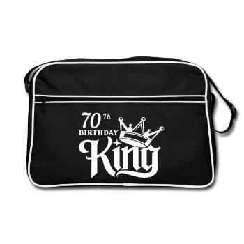 70th Birthday king - Retro Bag - black/white - Front