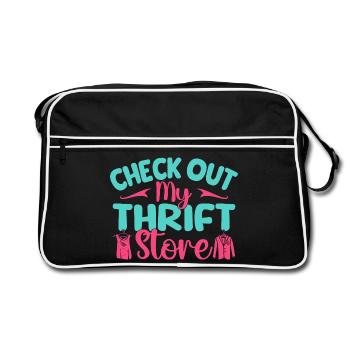 Thrift Shopper Check Out My Thrift Store Thrift - Retro Bag - black/white - Front