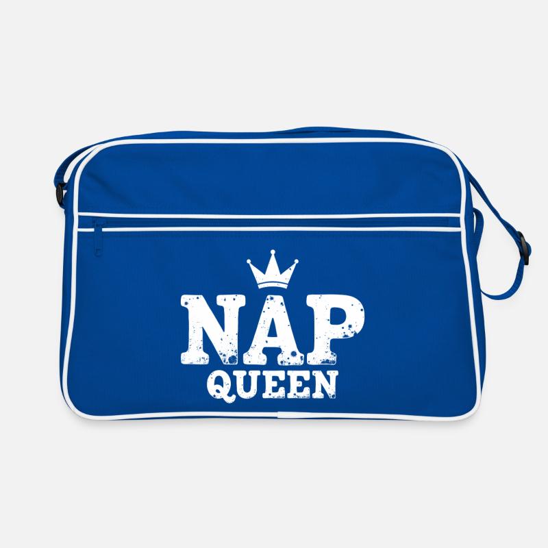 Nap Queen Spruch für Langschläfer Retro Tasche