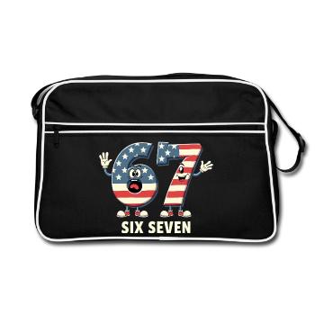 US Flag 67 Memes Six Seven - Sac Retro - noir/blanc - Devant