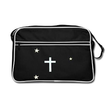 Croix céleste avec étoiles - Sac Retro - noir/blanc - Devant