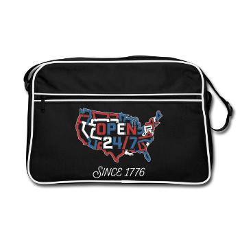 Open 24/7 Since 1776 - Retro Bag - black/white - Front