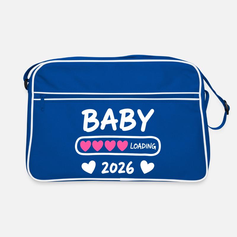 Baby Loading 2026 Schwangerschaft Eltern Retro Tasche