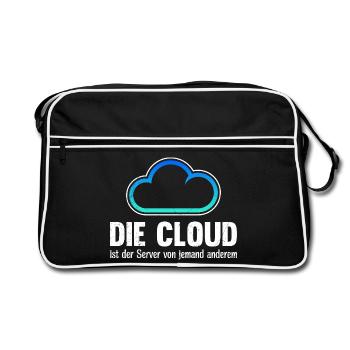Coder THE CLOUD IS SOMEONE ELSE'S SERVER - Retro Bag - black/white - Front
