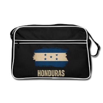 Drapeau du grunge hondurais, j’adore le Honduras - Sac Retro - noir/blanc - Devant