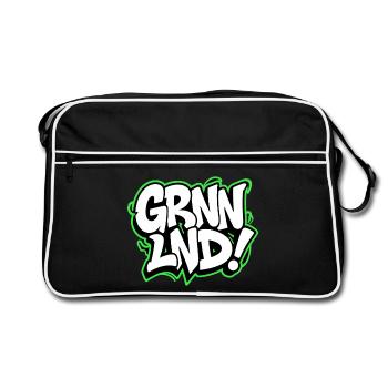 GRNNLND! Greenland Streetwear for Globetrotters - Retro Bag - black/white - Front