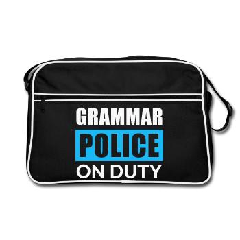 La police de la grammaire en action - Sac Retro - noir/blanc - Devant