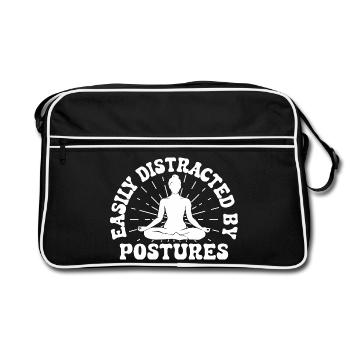 Pilates Enthusiasts Easily Distracted By Postures - Retro Bag - black/white - Front