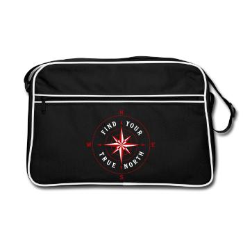 Find Your True North Compass Compass Rose Symbol - Retro Bag - black/white - Front