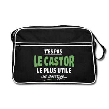 Tes pas le castor le plus utile - Sac Retro - noir/blanc - Devant