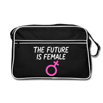 Dicton féminin Empowerment Girl Power - Sac Retro - noir/blanc - Devant