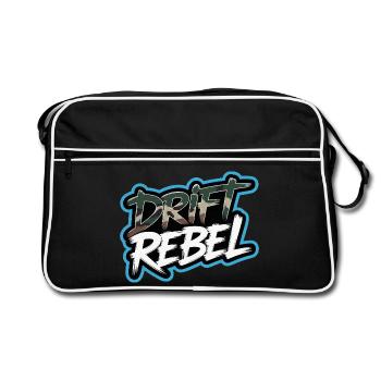 Drift Rebel Auto Szene Tuning Auto Treffen Outfit - Retro Tasche - Schwarz/Weiß - Vorne