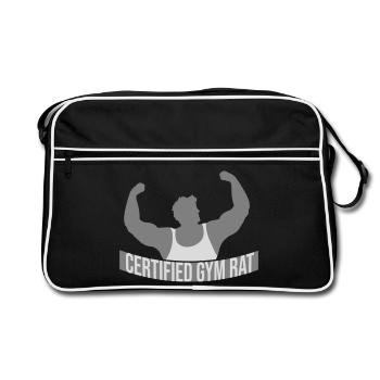 Diction drôle d’entraînement de fitness certifiée Gym Rat - Sac Retro - noir/blanc - Devant