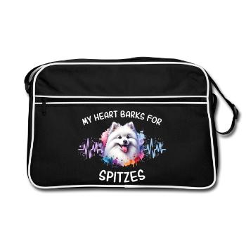 Spitz Heart Line - Retro Bag - black/white - Front