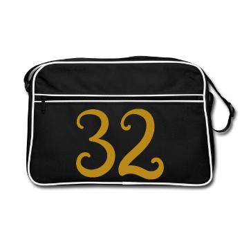 32 - Retro Bag - black/white - Front