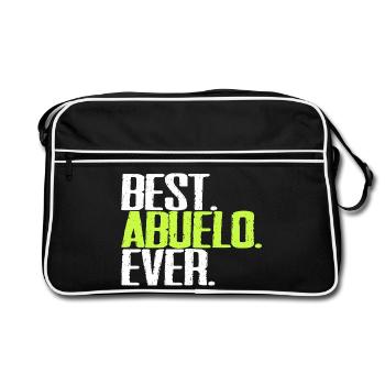 Best Abuelo Ever Opa Spanisch Spruch Retro Vintage - Retro Tasche - Schwarz/Weiß - Vorne