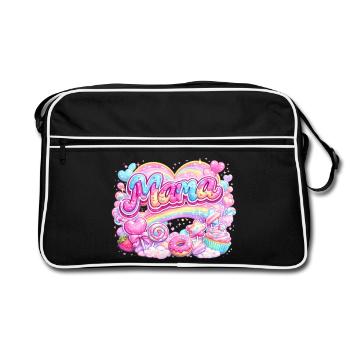 Mama Candy and Rainbow | Mom Gift - Retro Bag - black/white - Front