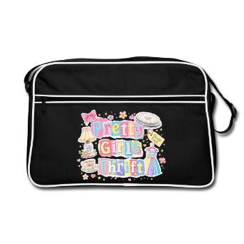 Hübsche Mädchen Secondhand-Secondhand-Laden Vintage-Mode - Retro Tasche - Schwarz/Weiß - Vorne