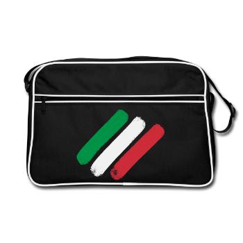 Italian Flag - Stripes - Retro Bag - black/white - Front