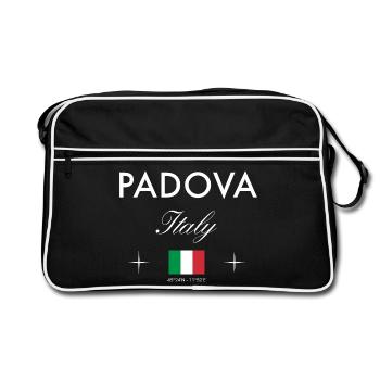 Padua Italy Coordinates Travel Souvenir - Retro Bag - black/white - Front