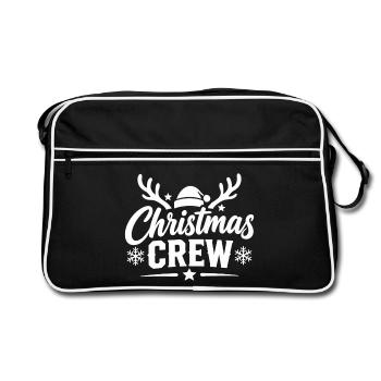 Christmas Crew Rentier - Retro Tasche - Schwarz/Weiß - Vorne