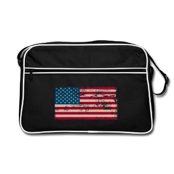 Distressed American Flag Vintage - Retro Bag - black/white - Front
