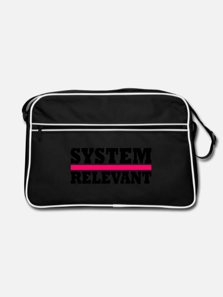 System relevant - Retro Tasche - Schwarz/Weiß - Vorne