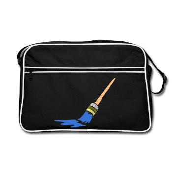 Abstract brush art for creative minds - Retro Bag - black/white - Front