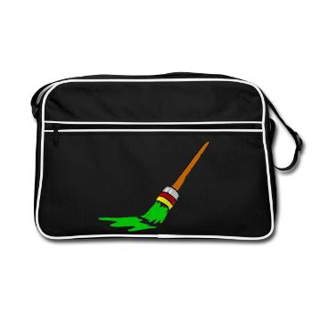 Conception de pinceau graffiti urbain - Sac Retro - noir/blanc - Devant