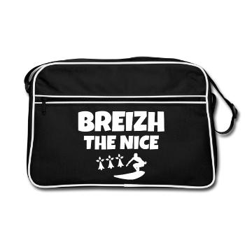 Bretagne, celte, Breizh, surf, fan de surf - Sac Retro - noir/blanc - Devant
