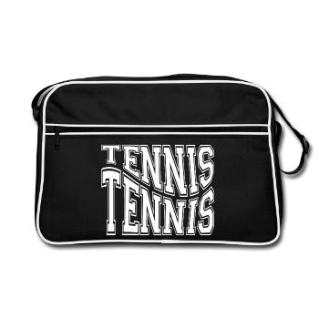 Tennis, joueur de tennis, fan de tennis - Sac Retro - noir/blanc - Devant