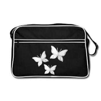 papillon; butterfly - Sac Retro - noir/blanc - Devant