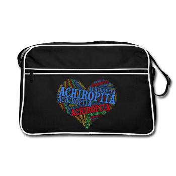 t-shirt Achiropita heart word cloud t-shirt - Retro Bag - black/white - Front