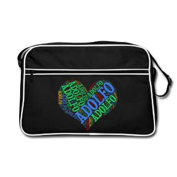 t-shirt Adolfo heart word cloud t-shirt - Retro Bag - black/white - Front