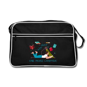 Nur noch ein Kapitel mehr lustiges Lese Zitat - Retro Tasche - Schwarz/Weiß - Vorne