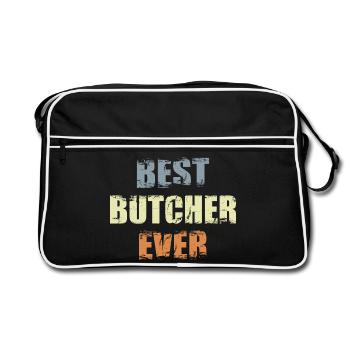Le meilleur boucher de tous les temps - Sac Retro - noir/blanc - Devant