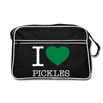 I LOVE PICKLES - Retro Tasche - Schwarz/Weiß - Vorne